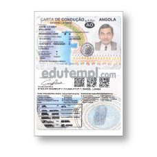 Angola driving license template in PSD format, 2018-2028