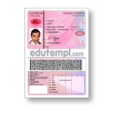 Albania driving license template in PSD format, 2005-2015