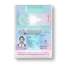 Albania passport template download for Photoshop, editable PSD