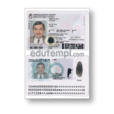 Argentina ID card template download for Photoshop, editable PSD