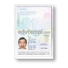 Australian standard passport template download for Photoshop, editable PSD