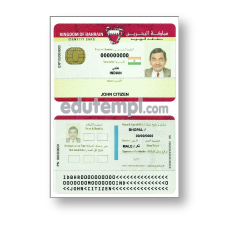 Bahrain ID card template download for Photoshop, editable PSD