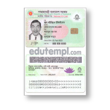 Bangladesh ID card template download for Photoshop, editable PSD