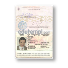 Belarus standard passport template download for Photoshop, editable PSD, (2006 – 2020)