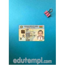 Ghana ID card PSD template, download both scan and photo look templates, 2 in 1
